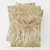 Glitter Confetti Glitzy Zebra Afdrukken Inpakpapier Vel (In situ)