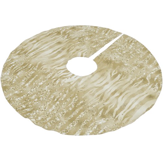 Glitter Confetti Glitzy Zebra Afdrukken Kerstboom Rok (Gekanteld)