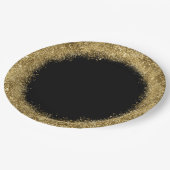Glitter Confetti | Gouden en zwarte cirkel Papieren Bordje (Gekanteld)