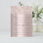 Glitter Confetti Gray Roos Bridal Sweet 16th Kaart (Staand voorkant)