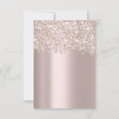 Glitter Confetti Gray Roos Bridal Sweet 16th Kaart (Achterkant)