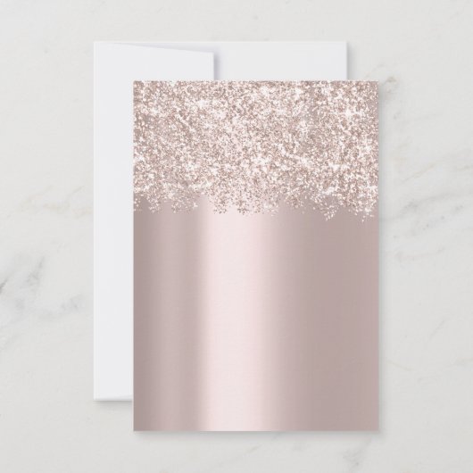 Glitter Confetti Gray Roos Bridal Sweet 16th Kaart (Achterkant)