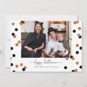 Glitter Confetti Halloween Familie Fotokaart Kaart (Voorkant)