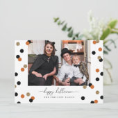 Glitter Confetti Halloween Familie Fotokaart Kaart (Staand voorkant)