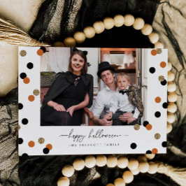 Glitter Confetti Halloween Familie Fotokaart Kaart