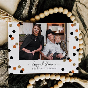 Glitter Confetti Halloween Familie Fotokaart Kaart