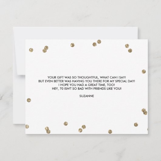 Glitter Confetti - Hartelijk dank Bedankkaart (Achterkant)