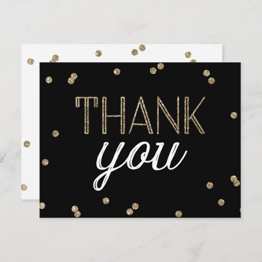 Glitter Confetti - Hartelijk dank Bedankkaart (Voorkant / Achterkant)