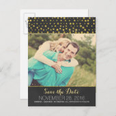 Glitter confetti krijtbord foto Sla de datum op Aankondigingskaart (Voorkant / Achterkant)