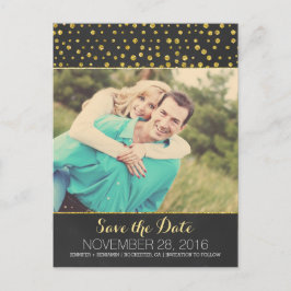 Glitter confetti krijtbord foto Sla de datum op Aankondigingskaart