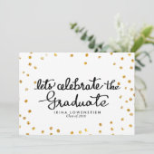 Glitter Confetti laat het Afstuderen vieren Kaart (Staand voorkant)