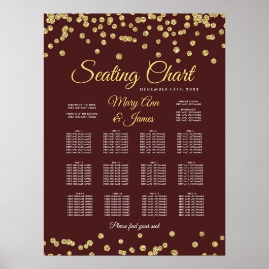 Glitter Confetti Marsala Poster (Voorkant)