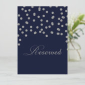 Glitter confetti marvy Silver gereserveerde tafelb Kaart (Staand voorkant)