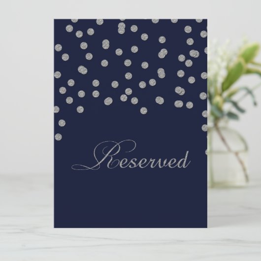 Glitter confetti marvy Silver gereserveerde tafelb Kaart (Staand voorkant)