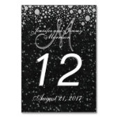Glitter Confetti Monogram Tabelnummer Kaart (Achterkant)