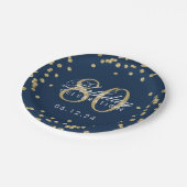 Glitter Confetti Navy Blue Papieren Bordje (Gekanteld)
