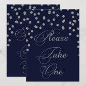 Glitter confetti navy Silver, neem één teken (Voorkant / Achterkant)