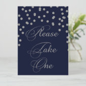 Glitter confetti navy Silver, neem één teken (Staand voorkant)