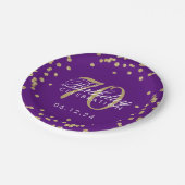 Glitter Confetti Paars Papieren Bordje (Gekanteld)