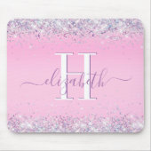 Glitter Confetti Pink Monogram Muismat (Voorkant)