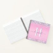 Glitter Confetti Pink Monogram Notitieboek (Binnen)