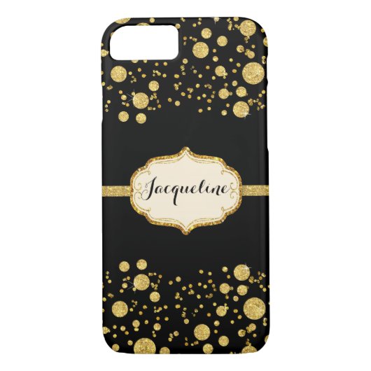 Glitter Confetti poka Dots Sparkle Case-Mate iPhone Case (Achterkant)