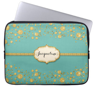Glitter Confetti poka Dots Sparkle Laptop Sleeve