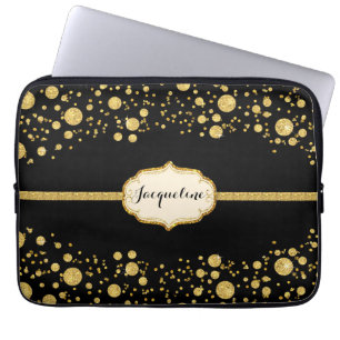Glitter Confetti poka Dots Sparkle Laptop Sleeve