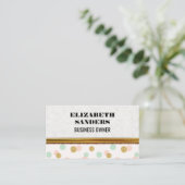 Glitter Confetti | Polka Dot | Gouden Rand Visitekaartje (Staand voorkant)