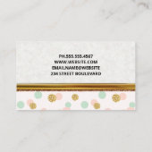 Glitter Confetti | Polka Dot | Gouden Rand Visitekaartje (Achterkant)