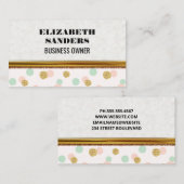 Glitter Confetti | Polka Dot | Gouden Rand Visitekaartje (Voorkant / Achterkant)