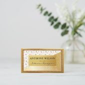 Glitter Confetti | Polka Dots |Houtkorrels Visitekaartje (Staand voorkant)