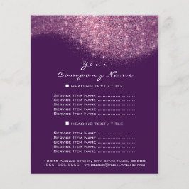 Glitter Confetti Prices Flyer Paars roze