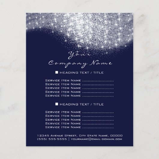 Glitter Confetti Prijzen Zilver Grijs Wit Blauw Ma Flyer (Voorkant)