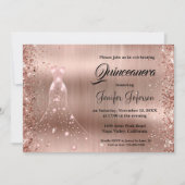 Glitter confetti quinceanera uitnodiging (Voorkant)