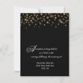 Glitter Confetti Reception (Gold en zwart) Kaart (Achterkant)