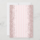 Glitter Confetti Roze Bow Gestreept Baby shower Kaart (Achterkant)