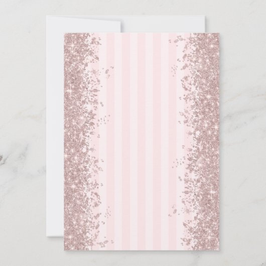 Glitter Confetti Roze Bow Gestreept Baby shower Kaart (Achterkant)