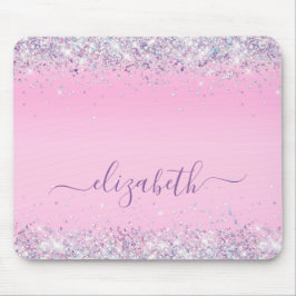 Glitter Confetti Roze Gepersonaliseerde Muismat