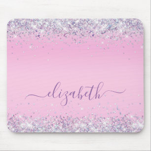 Glitter Confetti Roze Gepersonaliseerde Muismat