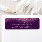Glitter Confetti RSVP Paars Roze Violet Etiket (Insitu)