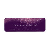 Glitter Confetti RSVP Paars Roze Violet Etiket (Voorkant)