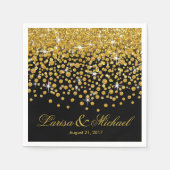 Glitter Confetti Shower | goudzwart Servetten (Voorkant)