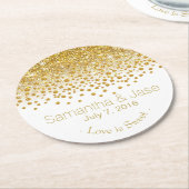 Glitter Confetti Shower Party | goudwit Ronde Kartonnen Onderzetter (Gebogen)