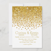 Glitter Confetti Shower Wedding | Goud wit Kaart (Voorkant)