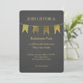 Glitter Confetti Sparkles Black Bachelorette Kaart (Staand voorkant)