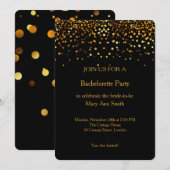 Glitter Confetti Sparkles Black Bachelorette Kaart (Voorkant / Achterkant)