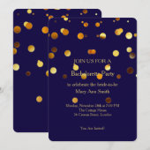 Glitter Confetti Sparkles Blue Bachelorette Kaart (Voorkant / Achterkant)
