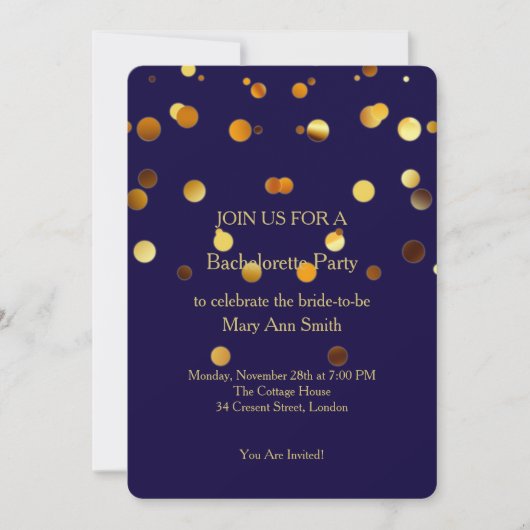 Glitter Confetti Sparkles Blue Bachelorette Kaart (Voorkant)
