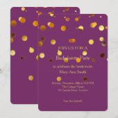 Glitter Confetti Sparkles Paars Bachelorette Kaart (Voorkant / Achterkant)